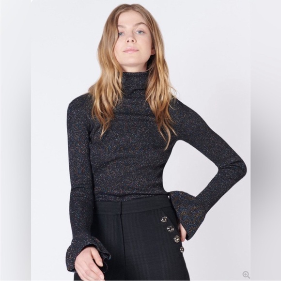 Veronica Beard Metallic Threads Turtleneck - Picture 2 of 13